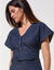 Robe longue en jean, manches courtes (dark blue)