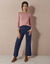 T-shirt uni col rond stretch (rose blush)