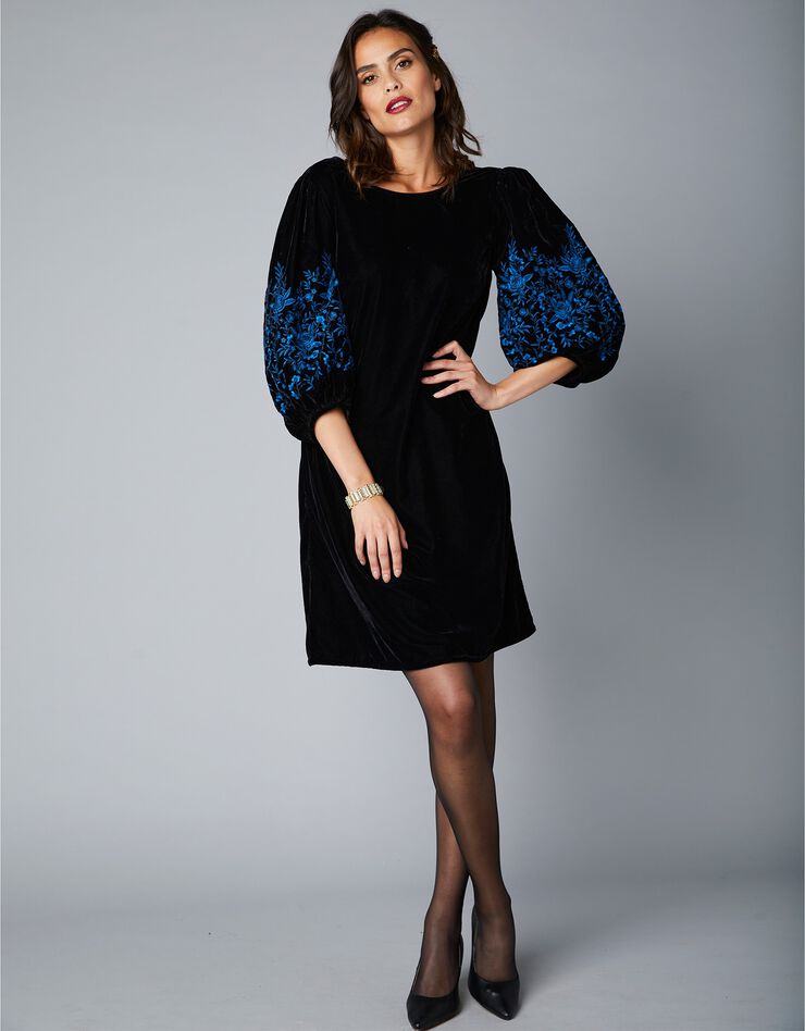 Robe en velours brodé (noir) Robe en velours brodé (noir)