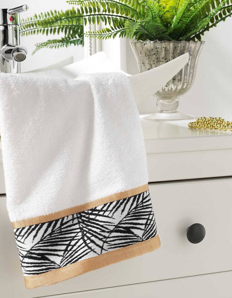 Eponge liteau doré motif feuillage (blanc) Eponge liteau doré motif feuillage (blanc)