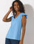 Haut de pyjama manches courtes uni (bleu)