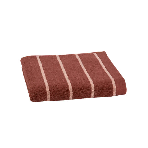 Serviette éponge coton rayée 500 g/m² (rouge / blanc)
