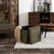 Coffre-pouf pliable, revêtement tissu côtelé (vert)
