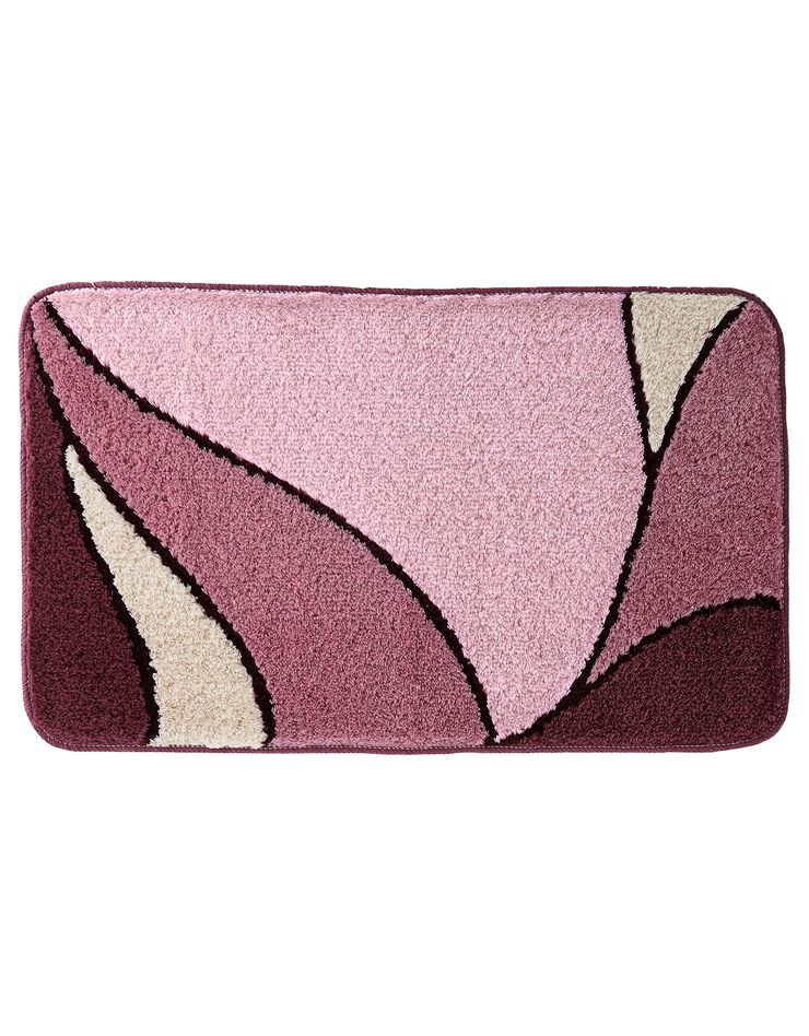 Tapis de bain motif végétal (prune) Tapis de bain motif végétal (prune)