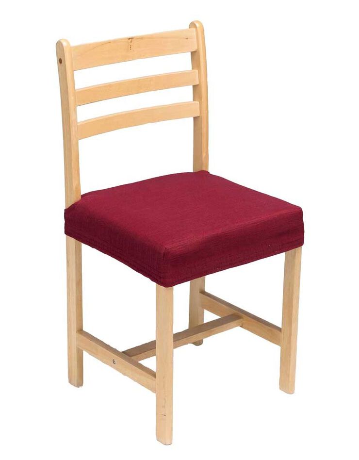 Housse chaise unie extensible - housse intégrale ou assise seule (bordeaux)