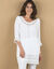 Tunique macramé manches 3/4, crépon (blanc)