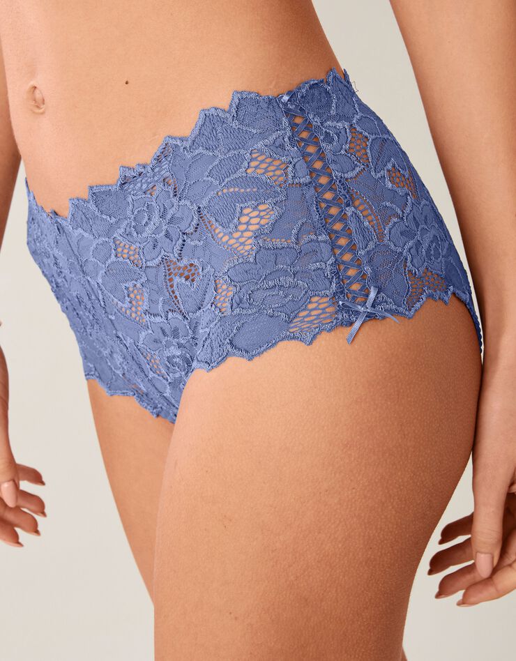 Culotte haute dentelle unie Arum (bleu gris) Culotte haute dentelle unie Arum (bleu gris)
