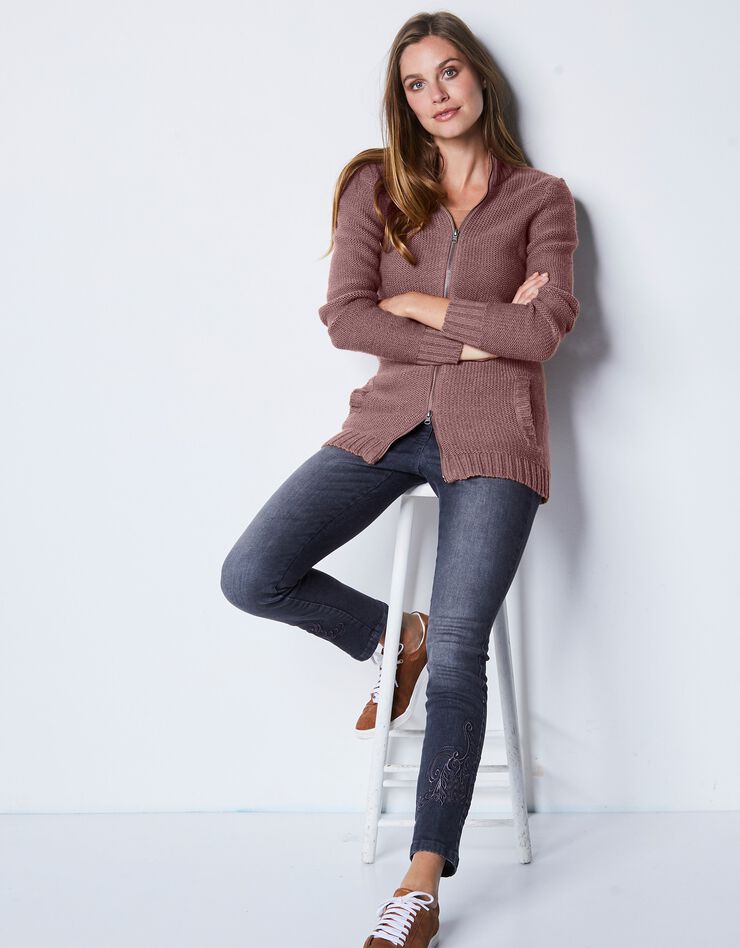 Gilet zippé 30% laine (taupe) Gilet zippé 30% laine (taupe)