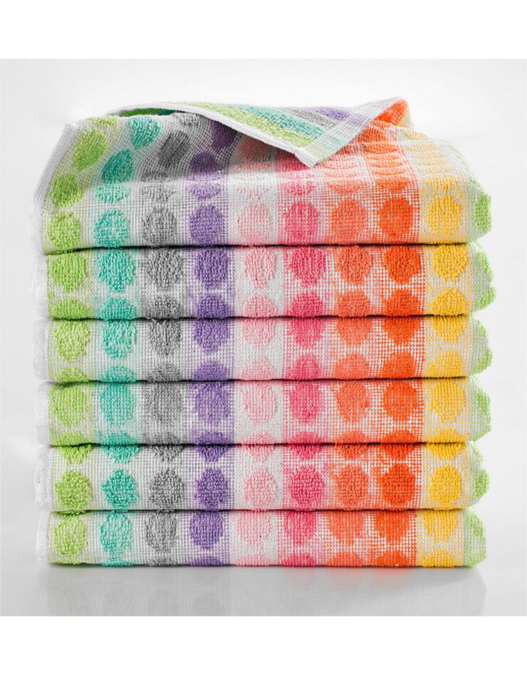 Essuie-mains éponge pois rayures - lots (multicolore) Essuie-mains éponge pois rayures - lots (multicolore)