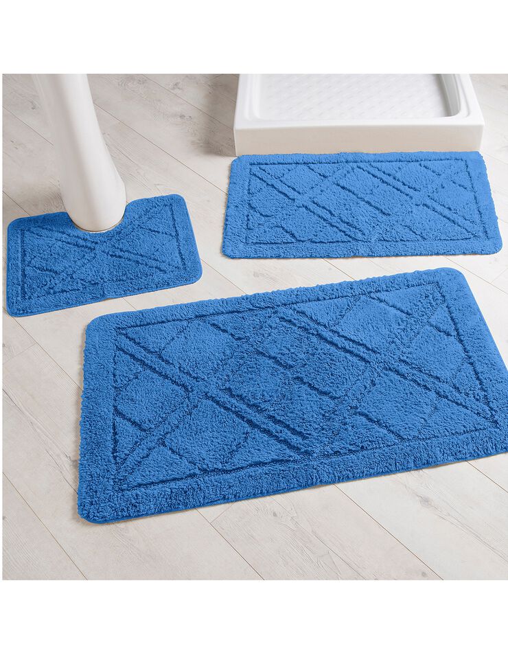 Tapis de bain losanges (bleu dur) Tapis de bain losanges (bleu dur)