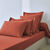 Drap-housse uni coton 57 fils/cm&sup2; - bonnet 32 cm (terracotta)