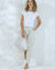 Pantalon coupe mom coton-lin rayé (écru / bleu)