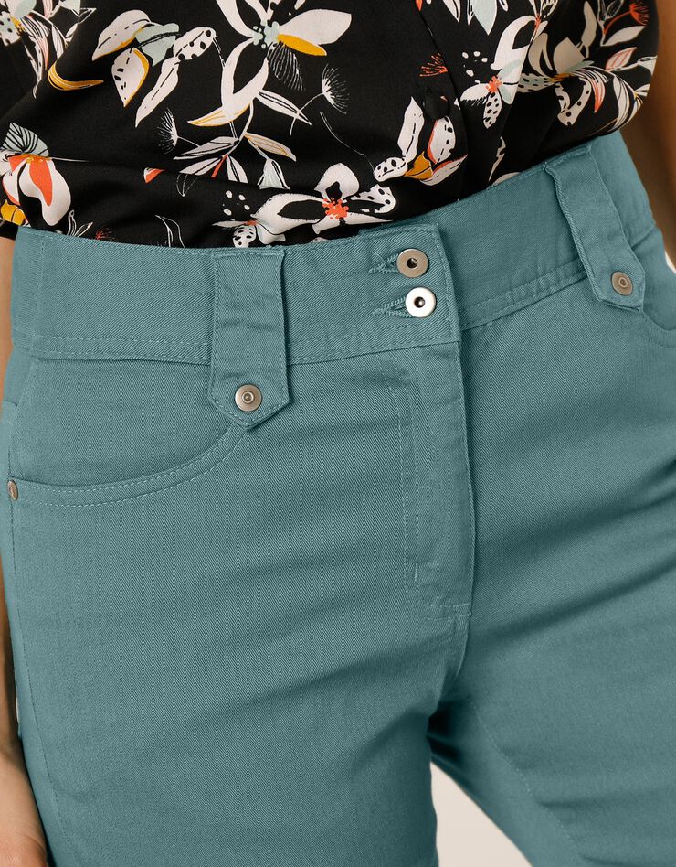 Pantalon droit taille haute effet denim - petite stature (vert grisé) Pantalon droit taille haute effet denim - petite stature (vert grisé)