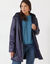 Parka imperméable fourrée, mi-longue (marine)