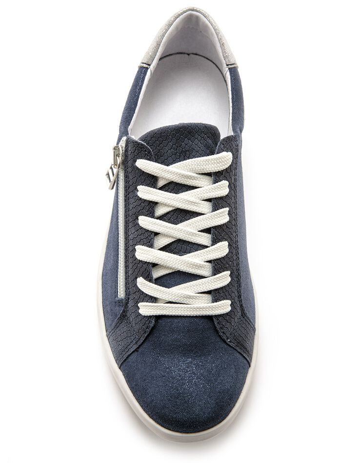 Baskets cuir lacées et zippées - bleu (bleu) Baskets cuir lacées et zippées - bleu (bleu)