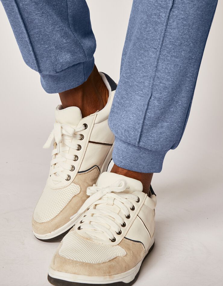 Pantalon loisirs molleton, bas resserrés (bleu jean) Pantalon loisirs molleton, bas resserrés (bleu jean)
