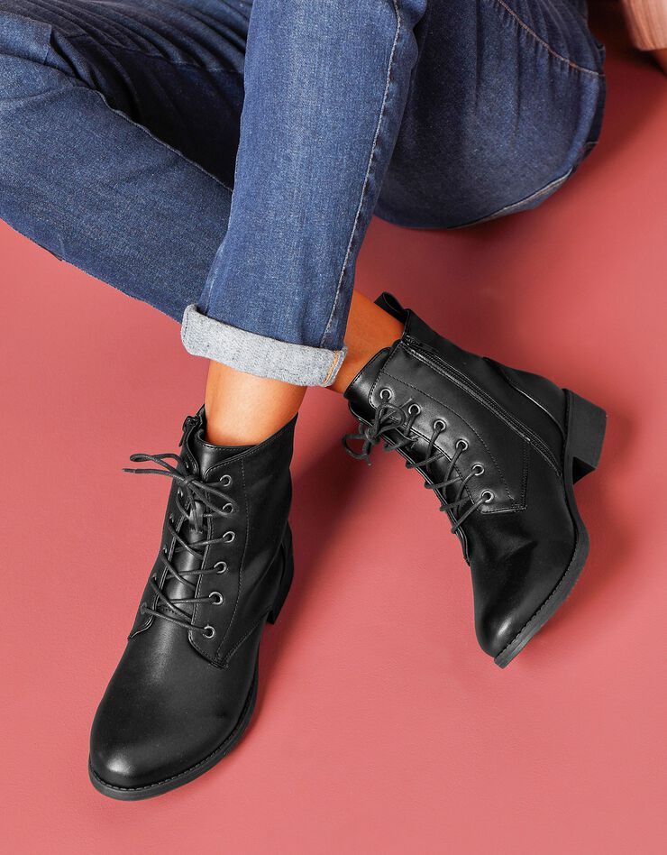 Bottines à lacets femme (noir) Bottines à lacets femme (noir)