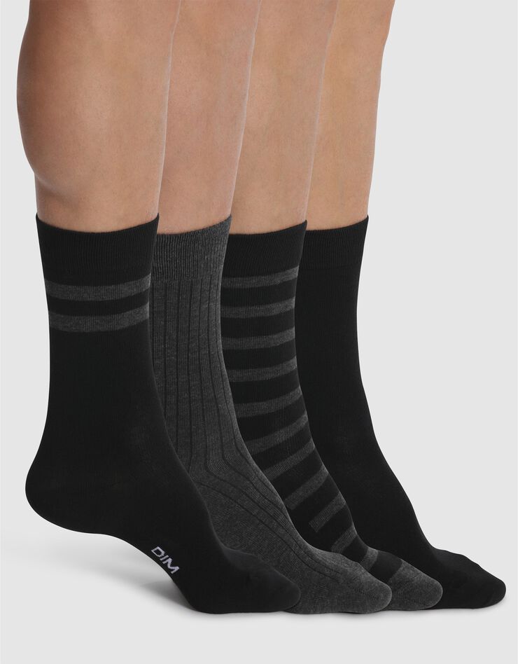 Mi-chaussettes EcoDIM style - lot de 4 (noir / anthracite) Mi-chaussettes EcoDIM style - lot de 4 (noir / anthracite)