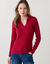 Pull col polo, maille c&ocirc;tel&eacute;e (violine)