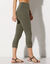 Legging 3/4 macramé, taille élastiquée (kaki)