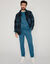 Pantalon jogging molleton bas droits (bleu p&eacute;trole)