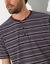 Pyjama-short ray&eacute; col tunisien (bordeaux)