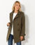 Manteau caban boutonné uni (kaki)