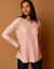 Pull évasé, maille anglaise toucher doux (rose poudré)