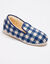 Charentaises silencieuses carreaux fourr&eacute;es laine (bleu marine)