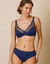 Soutien-gorge forme minimiseur en microfibre et tulle Paia, avec armatures (bleu)