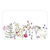 Set de table rectangulaire imprimé végétal - lot de 4 (blanc / multicolore)