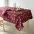 Nappe imprimée feuillage doré (lie de vin)