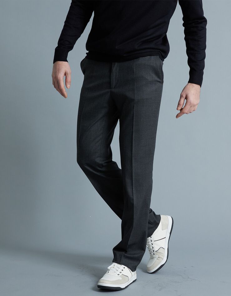 Pantalon taille réglable sans pince - polyester/laine (gris anthracite) Pantalon taille réglable sans pince - polyester/laine (gris anthracite)