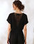 Robe longue crépon, détail macramé (noir)