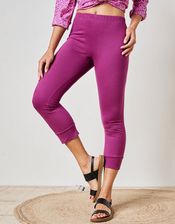 Legging 3/4, bas boutonné (prune) Legging 3/4, bas boutonné (prune)