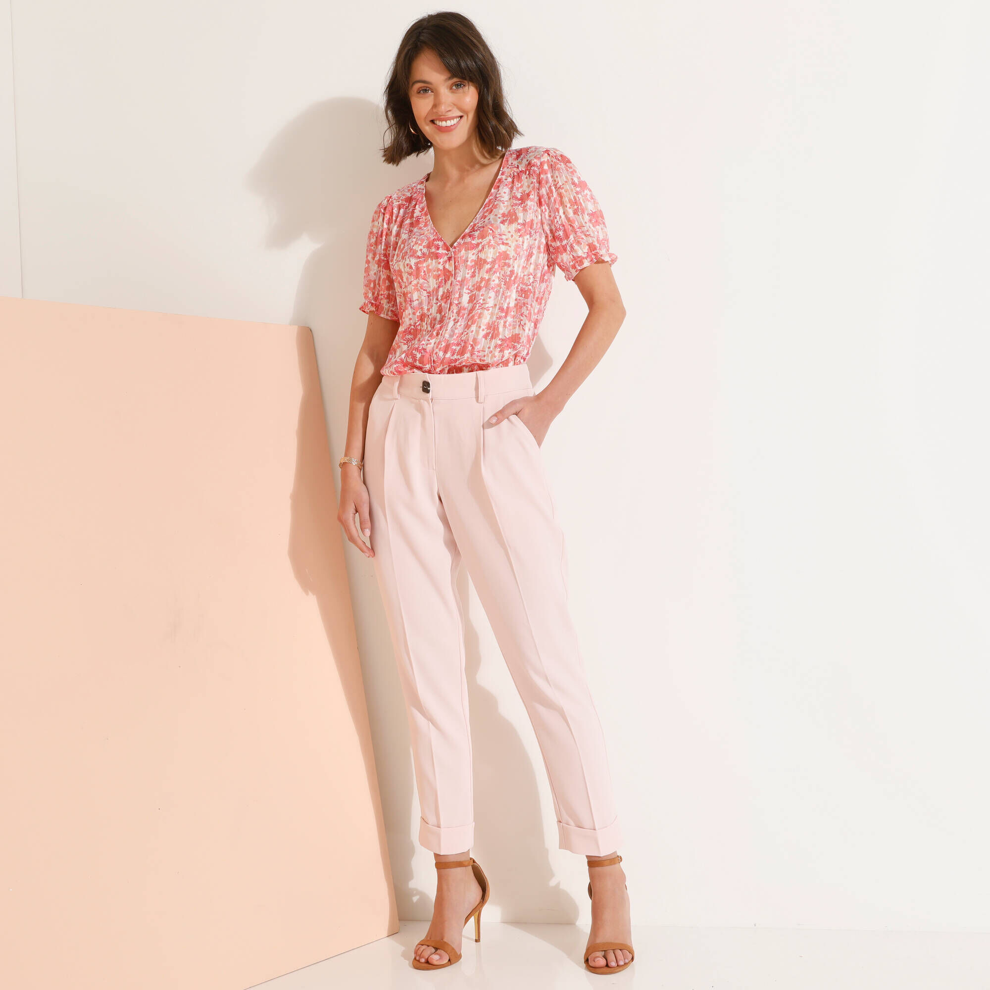 Superbe Chemisier Valentino En Dentelle Rose Transparent - Manches Longues, Taille 10