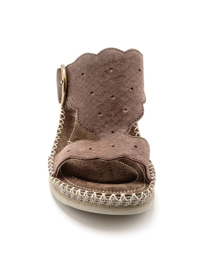 Mules cuir effet reptile grande largeur - marron (marron) Mules cuir effet reptile grande largeur - marron (marron)