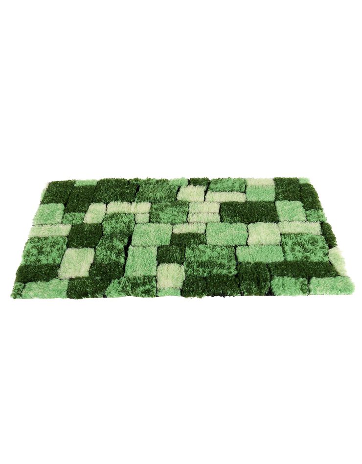 Tapis de bain mosaïque toucher peluche (vert) Tapis de bain mosaïque toucher peluche (vert)