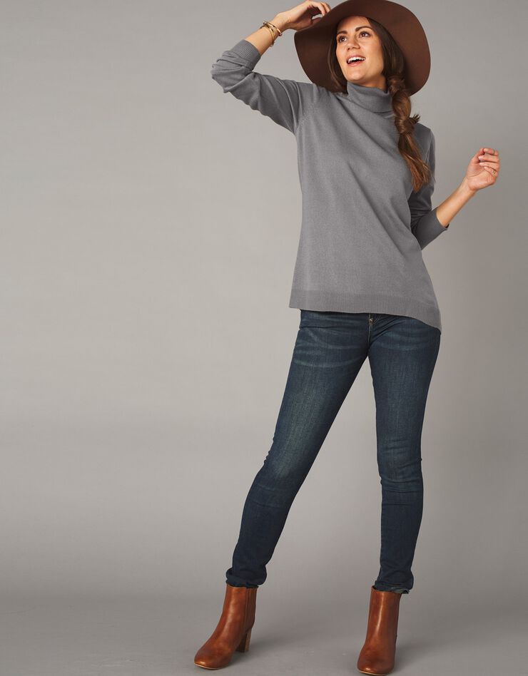 Pull col roulé toucher cachemire (gris) Pull col roulé toucher cachemire (gris)