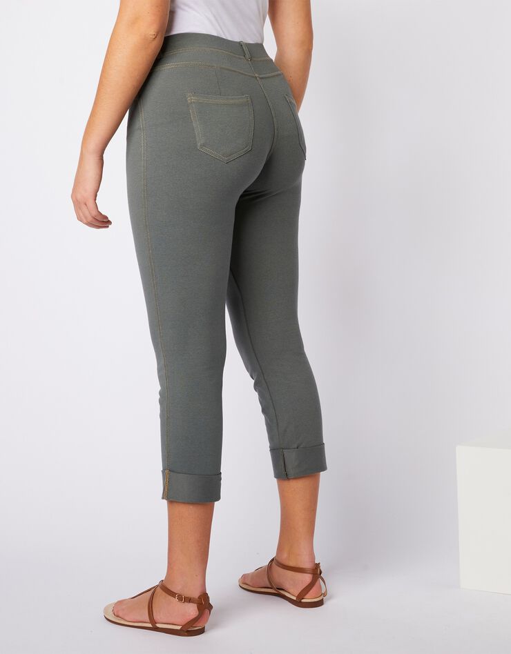 Jegging court maille effet denim - kaki (kaki) Jegging court maille effet denim - kaki (kaki)