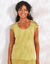 T-shirt maille unie, laçage épaules (vert mousse)