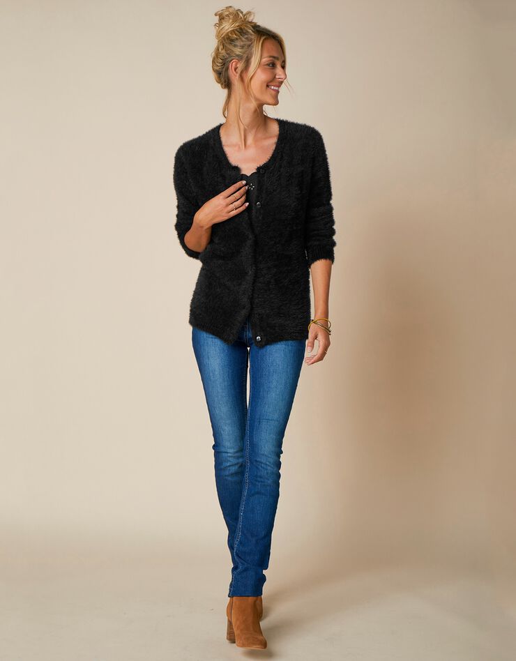 Cardigan en maille douceur (noir) Cardigan en maille douceur (noir)