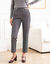 Pantalon cigarette imprimé, maille milano (noir / gris)