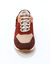 Baskets sneakers cuir, empiècements fantaisie contrastés (beige / bordeaux)