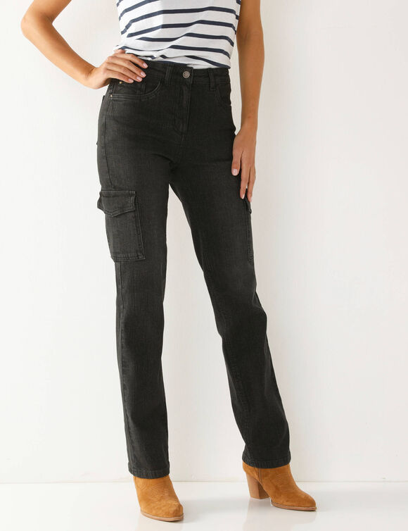 Jean droit cargo (noir)
