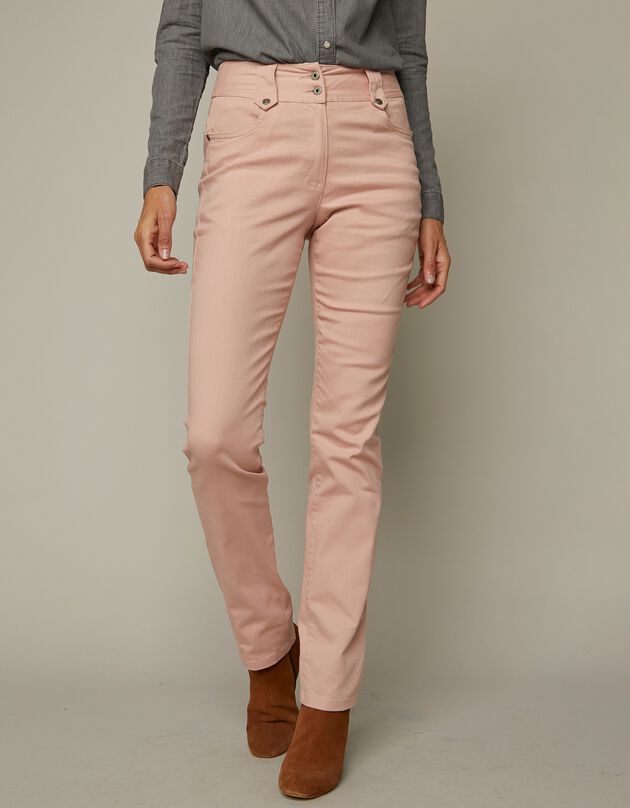 Pantalon droit taille haute - grande stature (beige rosé)