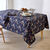 Nappe en coton imprim&eacute; herbier (marine)