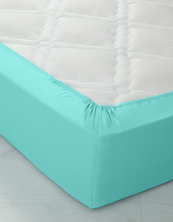 Linge de lit uni coton (lagon)