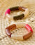 Bracelet élastiqué perles tubulaires, lot de 2 (orange / violet)