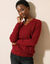 Pull col V, laine d'agneau (bordeaux)